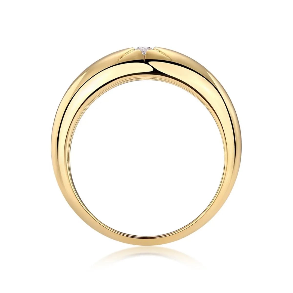 925 Sterling Silver 18K Gold Plated - Moissanite Stone Ring - Samuels Jewelers