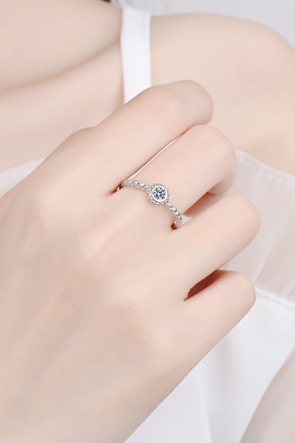 0.3 Carat Moissanite Rhodium-Plated Ring | Samuels Jewelers