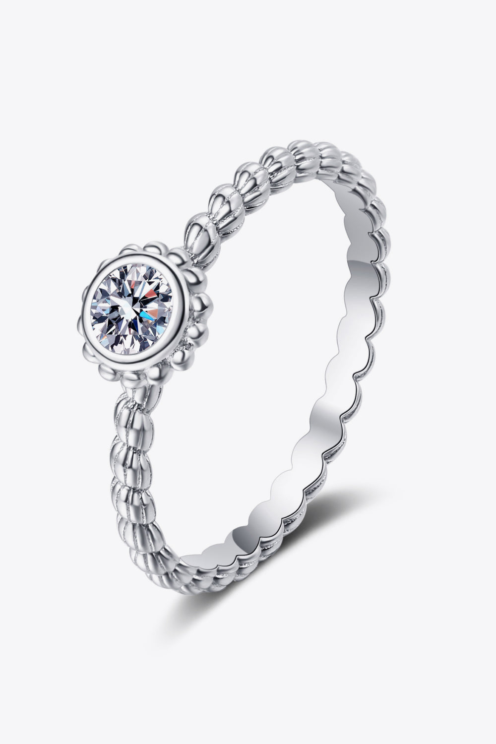 0.3 Carat Moissanite Rhodium-Plated Ring | Samuels Jewelers