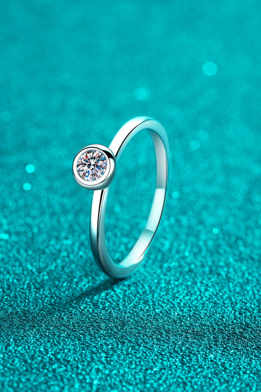 0.3 Carat Moissanite Rhodium-Plated Solitaire Ring | Samuels Jewelers