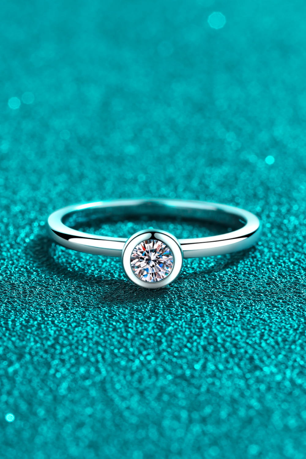 0.3 Carat Moissanite Rhodium-Plated Solitaire Ring | Samuels Jewelers