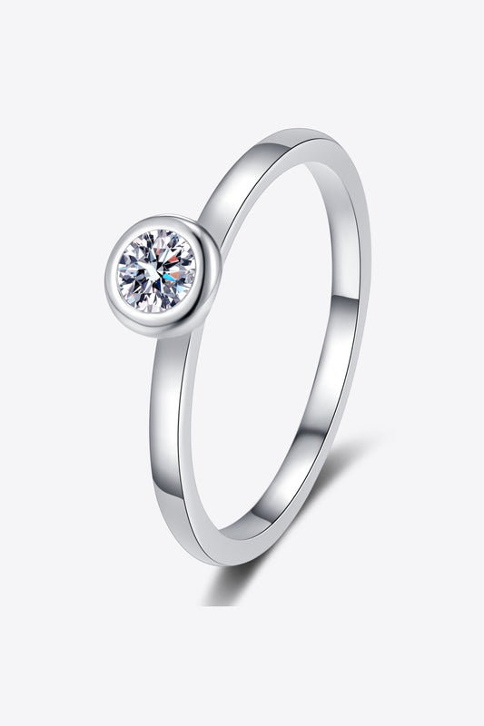 0.3 Carat Moissanite Rhodium-Plated Solitaire Ring | Samuels Jewelers