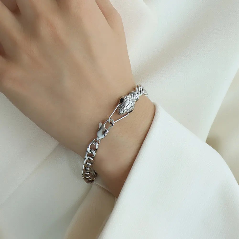 Snake Head Chain Titanium Bracelet | Samuels Jewelers