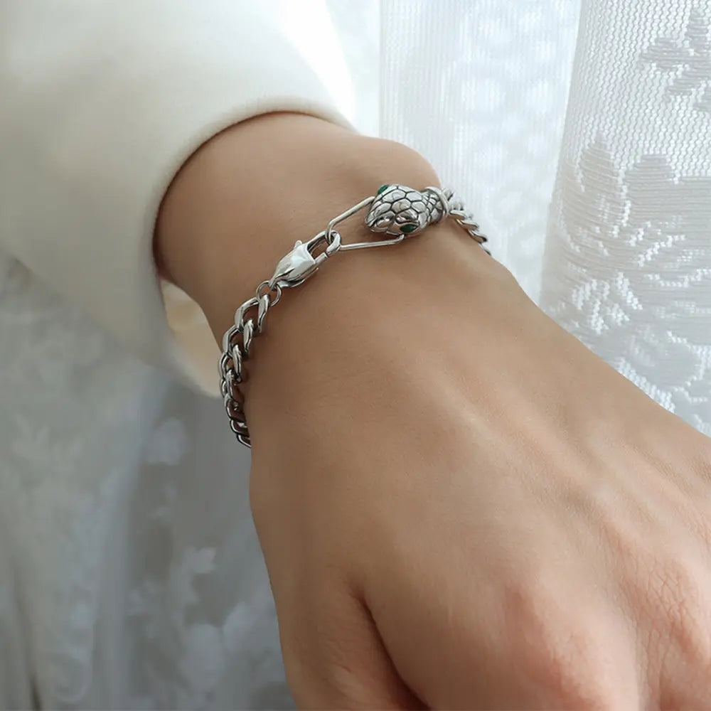 Snake Head Chain Titanium Bracelet | Samuels Jewelers