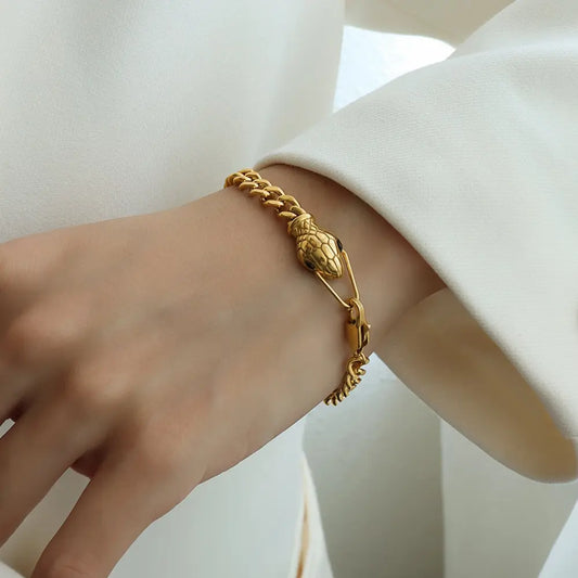 Snake Head Chain Titanium Bracelet | Samuels Jewelers