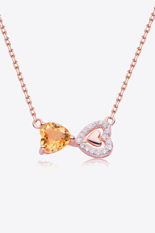 Citrine Heart 925 Sterling Silver Necklace - Samuels Jewelers