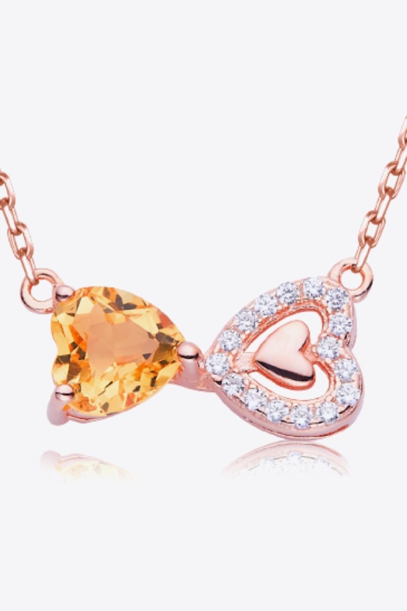 Citrine Heart 925 Sterling Silver Necklace - Samuels Jewelers
