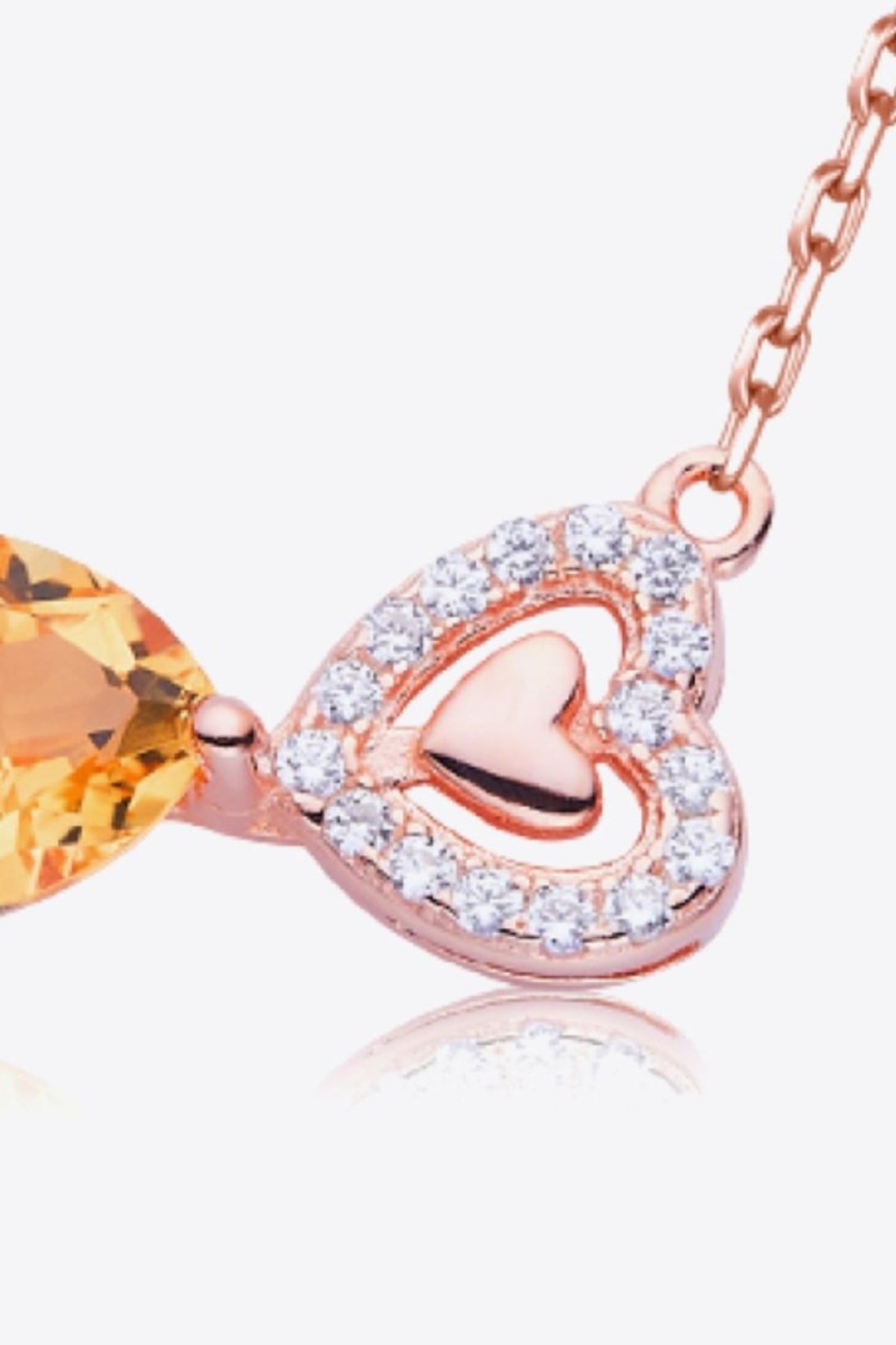 Citrine Heart 925 Sterling Silver Necklace - Samuels Jewelers