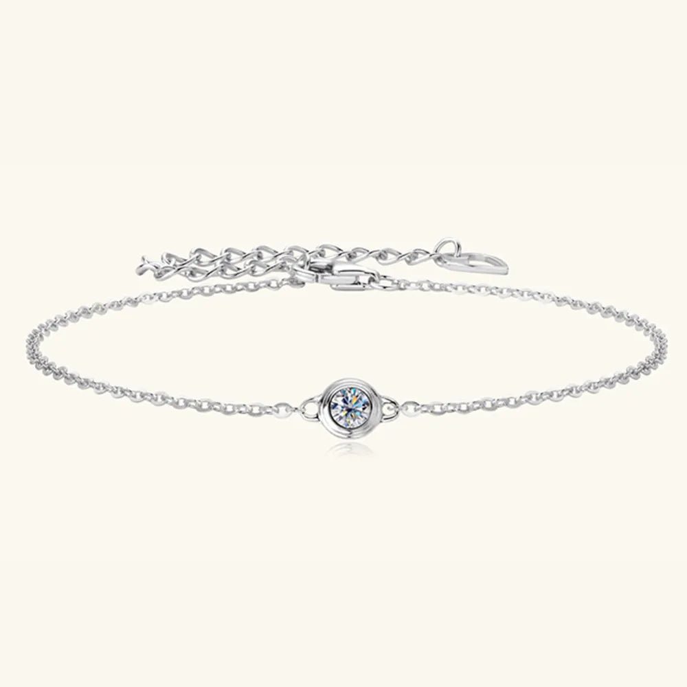 Inlaid Moissanite 925 Sterling Silver Bracelet - Samuels Jewelers