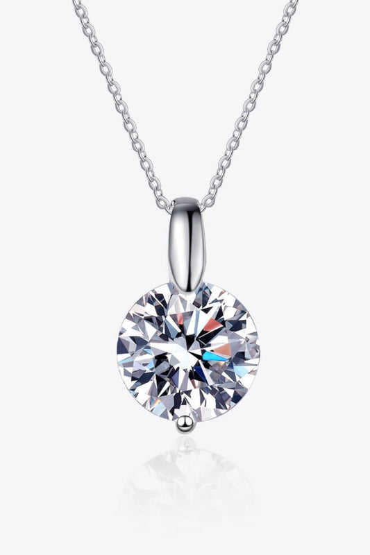 Minimalist 925 Sterling Silver Moissanite Pendant Necklace - Samuels Jewelers