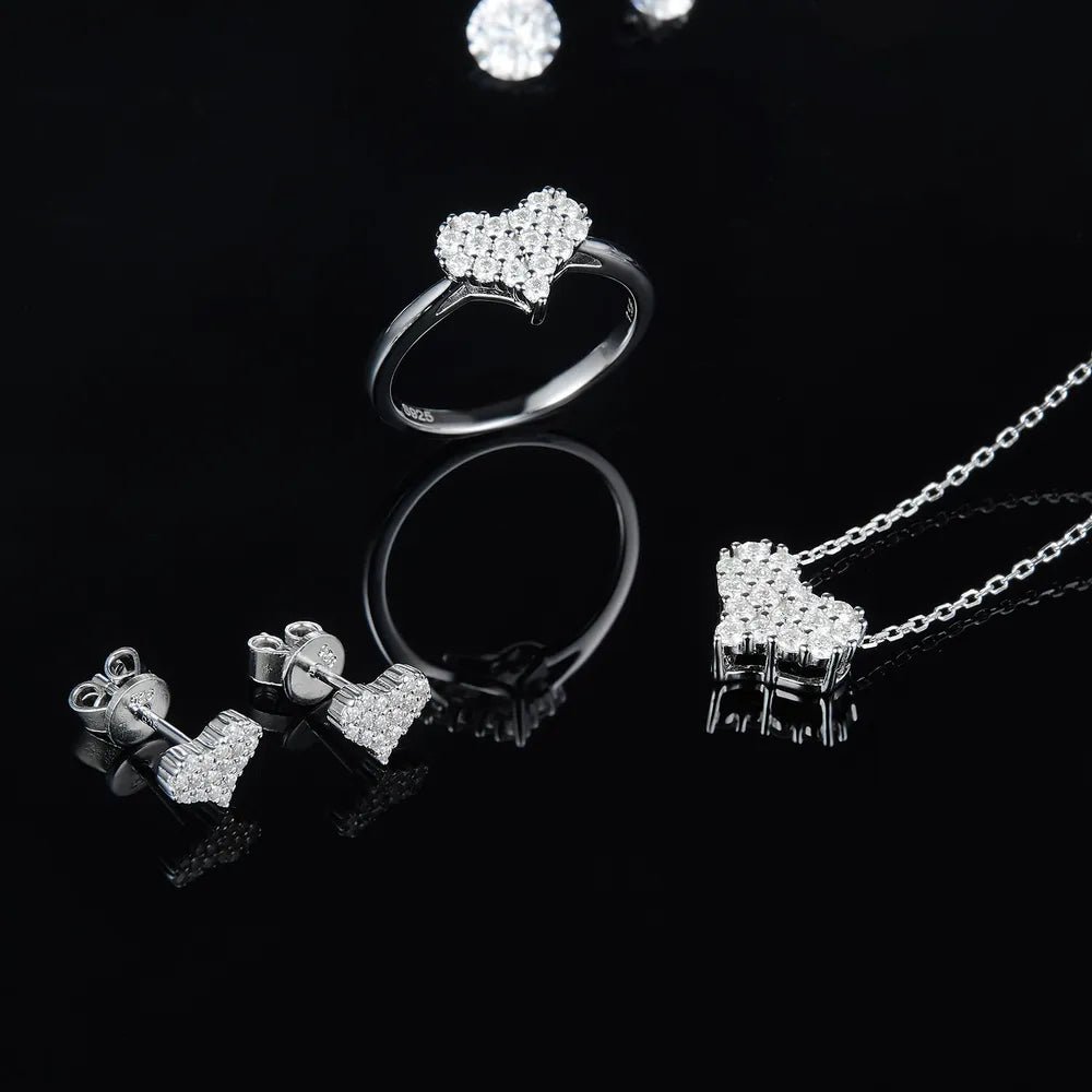 Moissanite 925 Sterling Silver Heart Bracelet - Samuels Jewelers