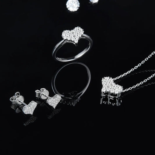 Moissanite 925 Sterling Silver Heart Bracelet - Samuels Jewelers