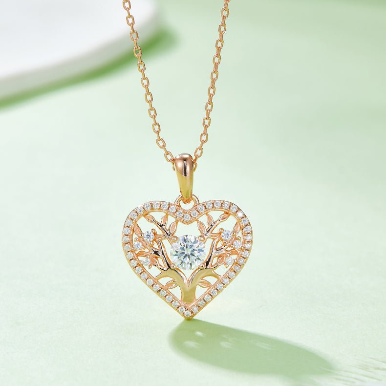 Moissanite 925 Sterling Silver Heart Shape Necklace - Samuels Jewelers