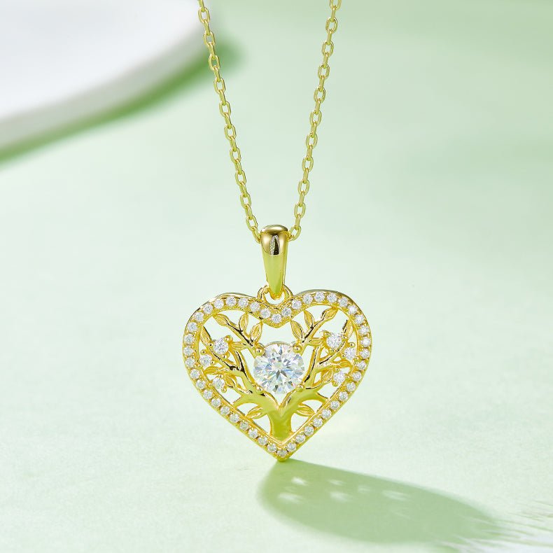 Moissanite 925 Sterling Silver Heart Shape Necklace - Samuels Jewelers