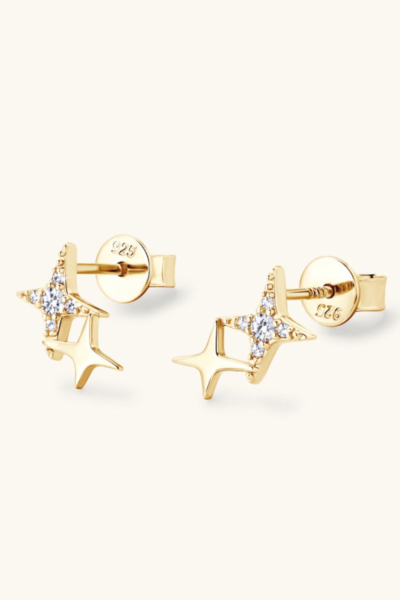 Moissanite 925 Sterling Silver Star Shape Earrings - Samuels Jewelers