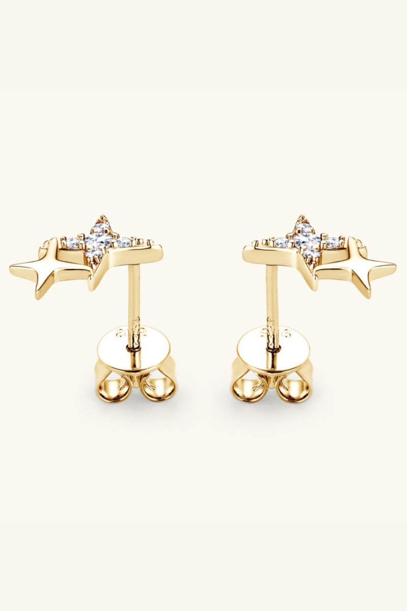 Moissanite 925 Sterling Silver Star Shape Earrings - Samuels Jewelers