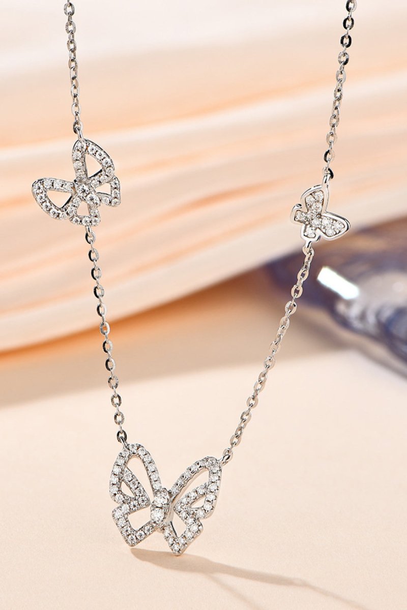 Moissanite Butterfly Shape Necklace - Samuels Jewelers
