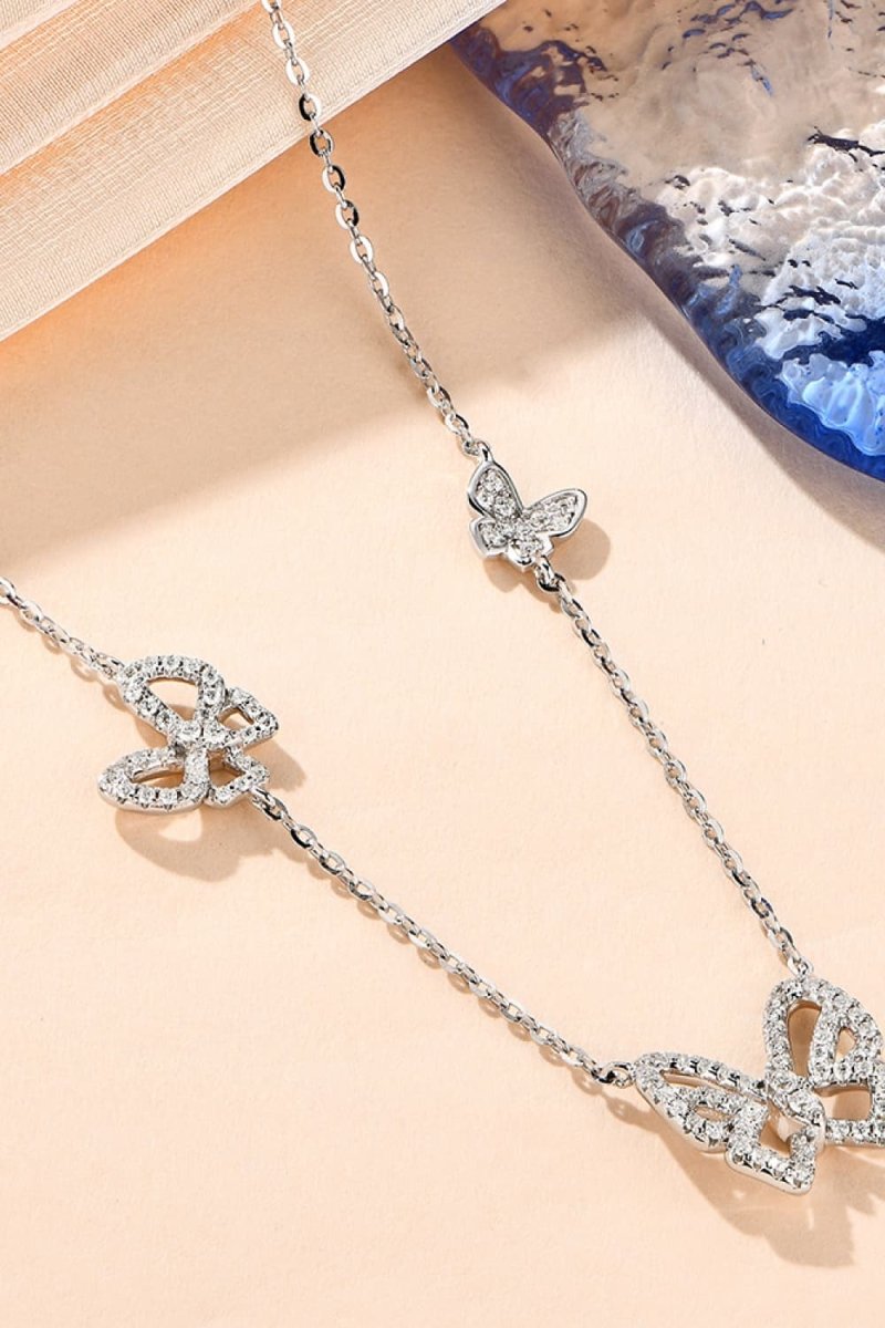 Moissanite Butterfly Shape Necklace - Samuels Jewelers