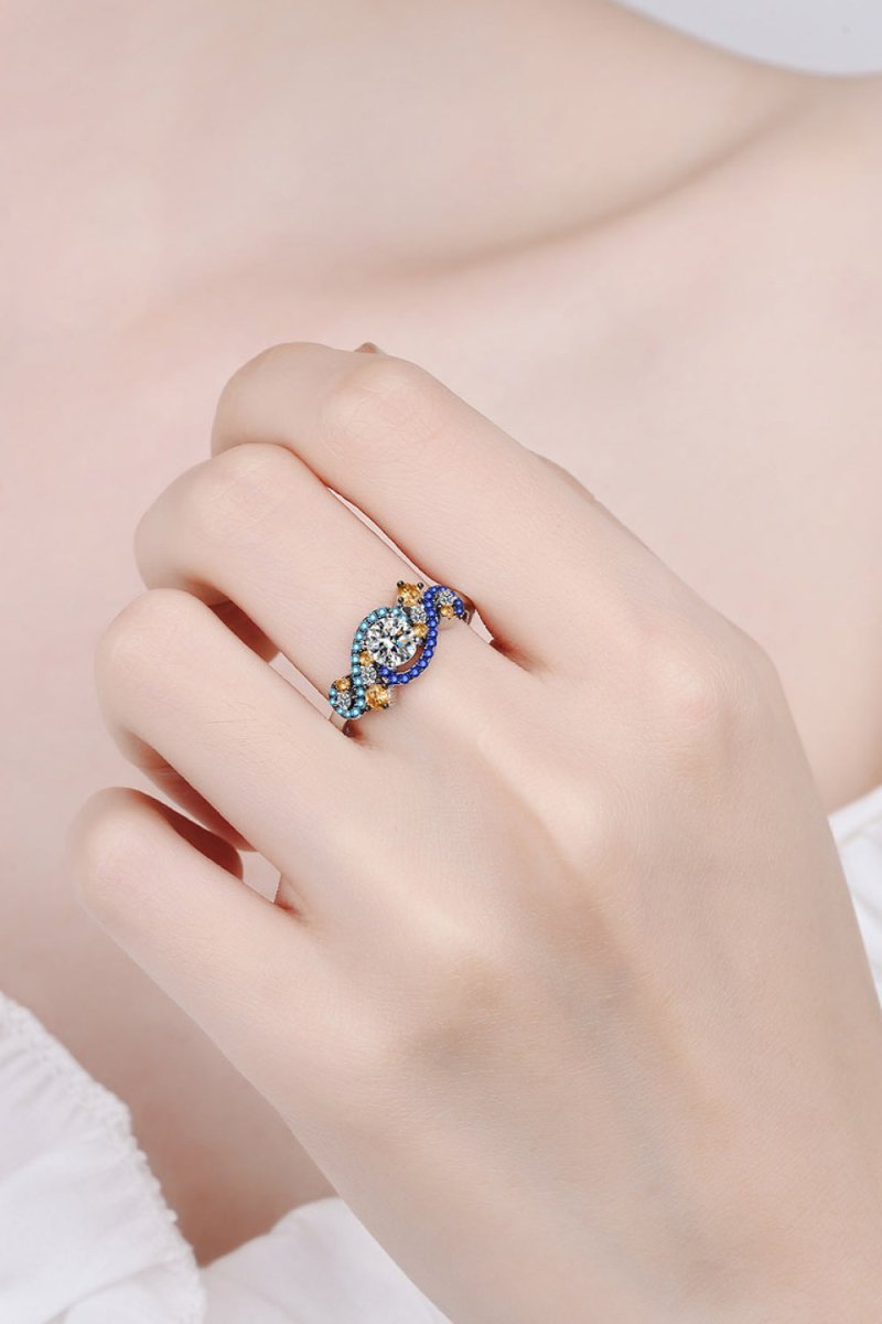Moissanite Contrast 925 Sterling Silver Ring - Samuels Jewelers
