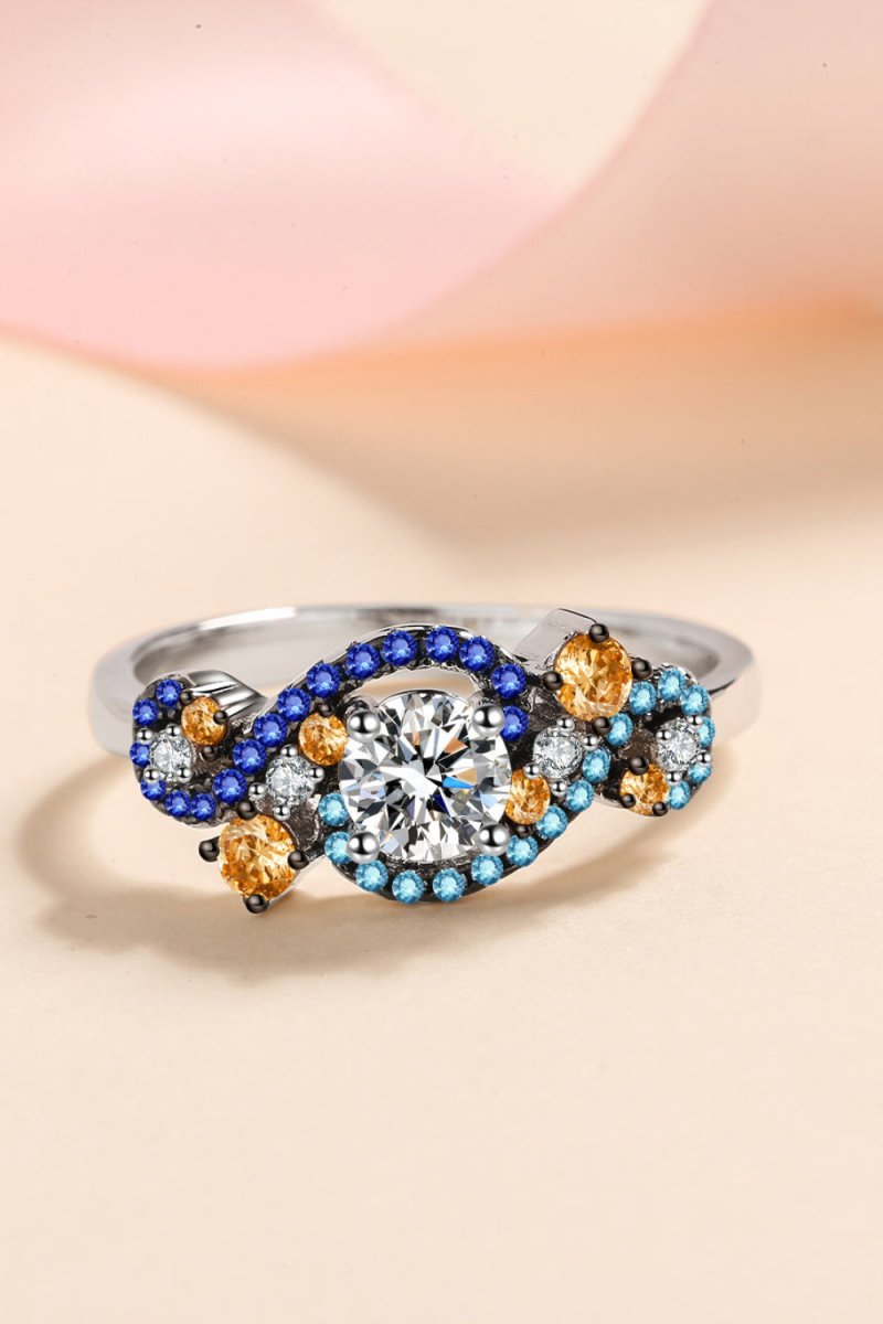 Moissanite Contrast 925 Sterling Silver Ring - Samuels Jewelers