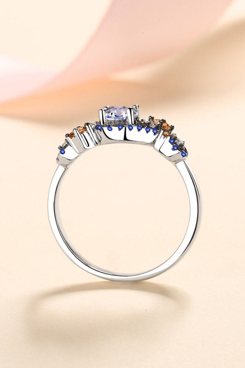 Moissanite Contrast 925 Sterling Silver Ring - Samuels Jewelers