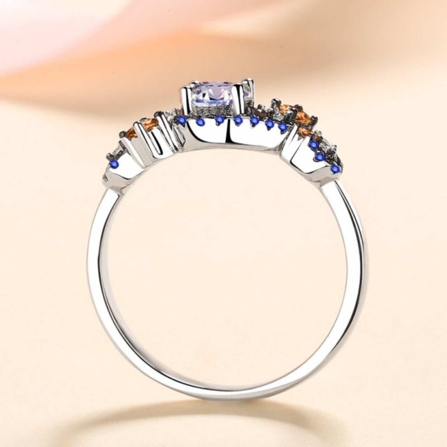 Moissanite Contrast 925 Sterling Silver Ring - Samuels Jewelers