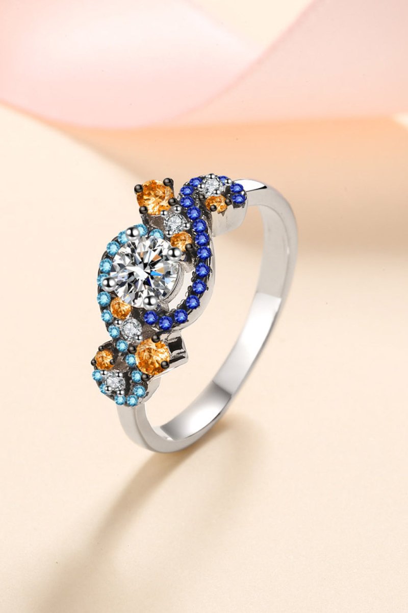 Moissanite Contrast 925 Sterling Silver Ring - Samuels Jewelers
