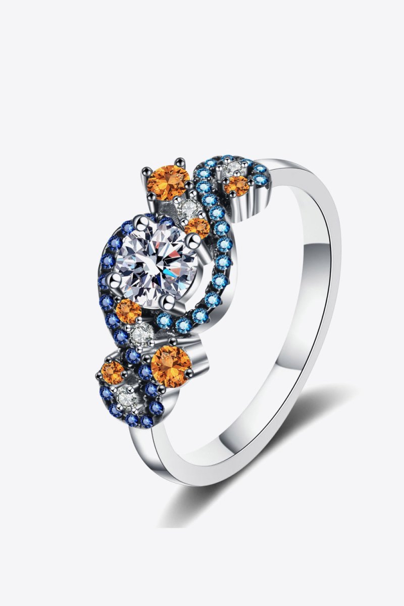 Moissanite Contrast 925 Sterling Silver Ring - Samuels Jewelers