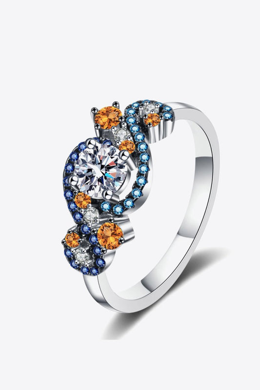 Moissanite Contrast 925 Sterling Silver Ring - Samuels Jewelers