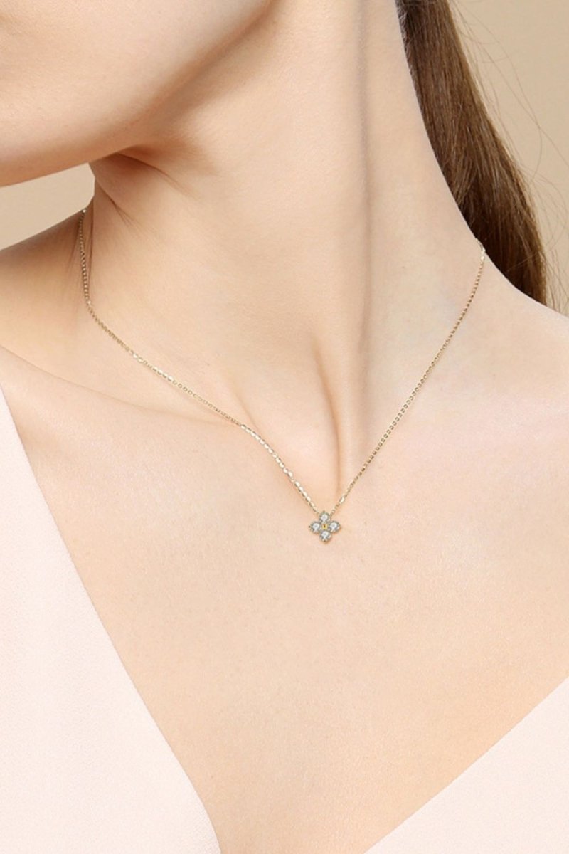 Moissanite Four Leaf Clover Pendant Necklace - Samuels Jewelers