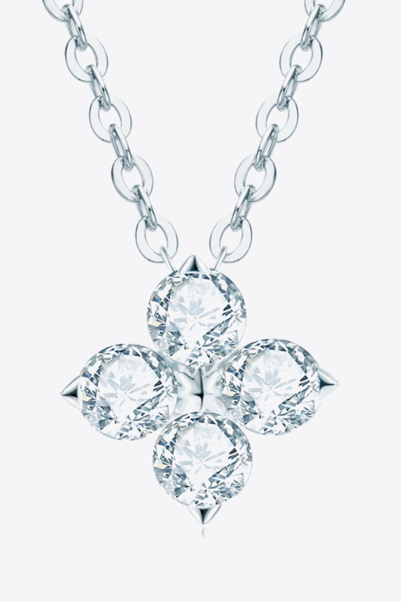 Moissanite Four Leaf Clover Pendant Necklace - Samuels Jewelers