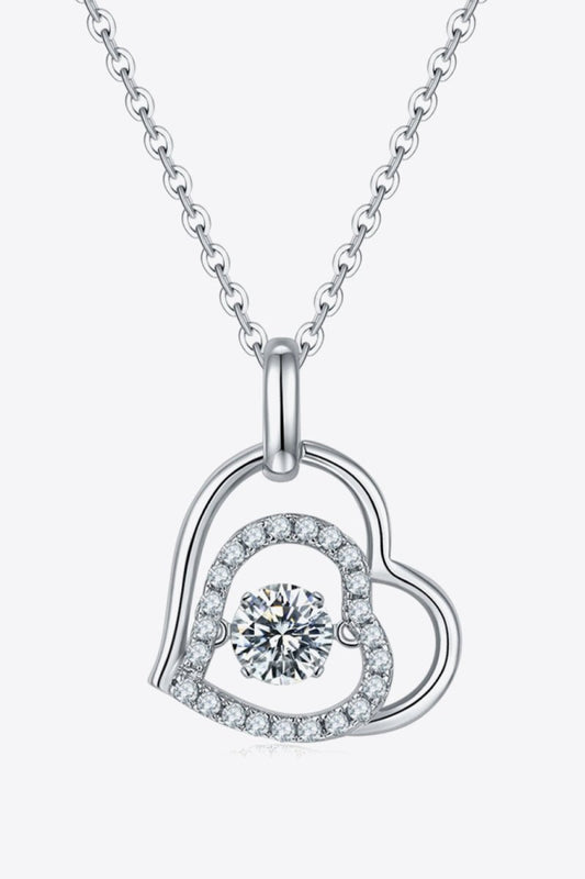 Moissanite Heart Pendant Necklace - Samuels Jewelers