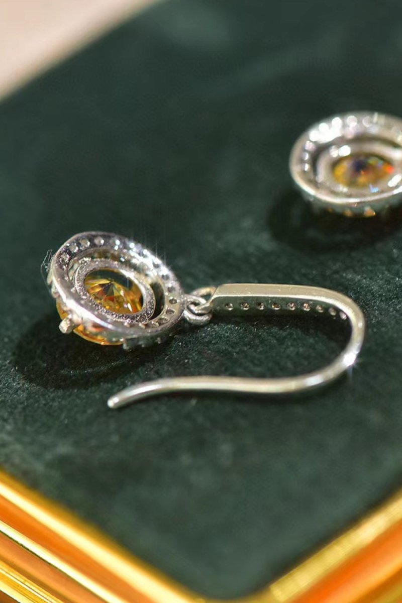 Platinum - Plated 2 Carat Moissanite Drop Earrings - Samuels Jewelers