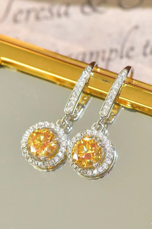 Platinum - Plated 2 Carat Moissanite Drop Earrings - Samuels Jewelers