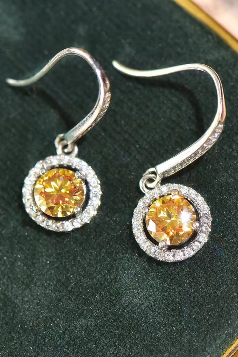 Platinum - Plated 2 Carat Moissanite Drop Earrings - Samuels Jewelers