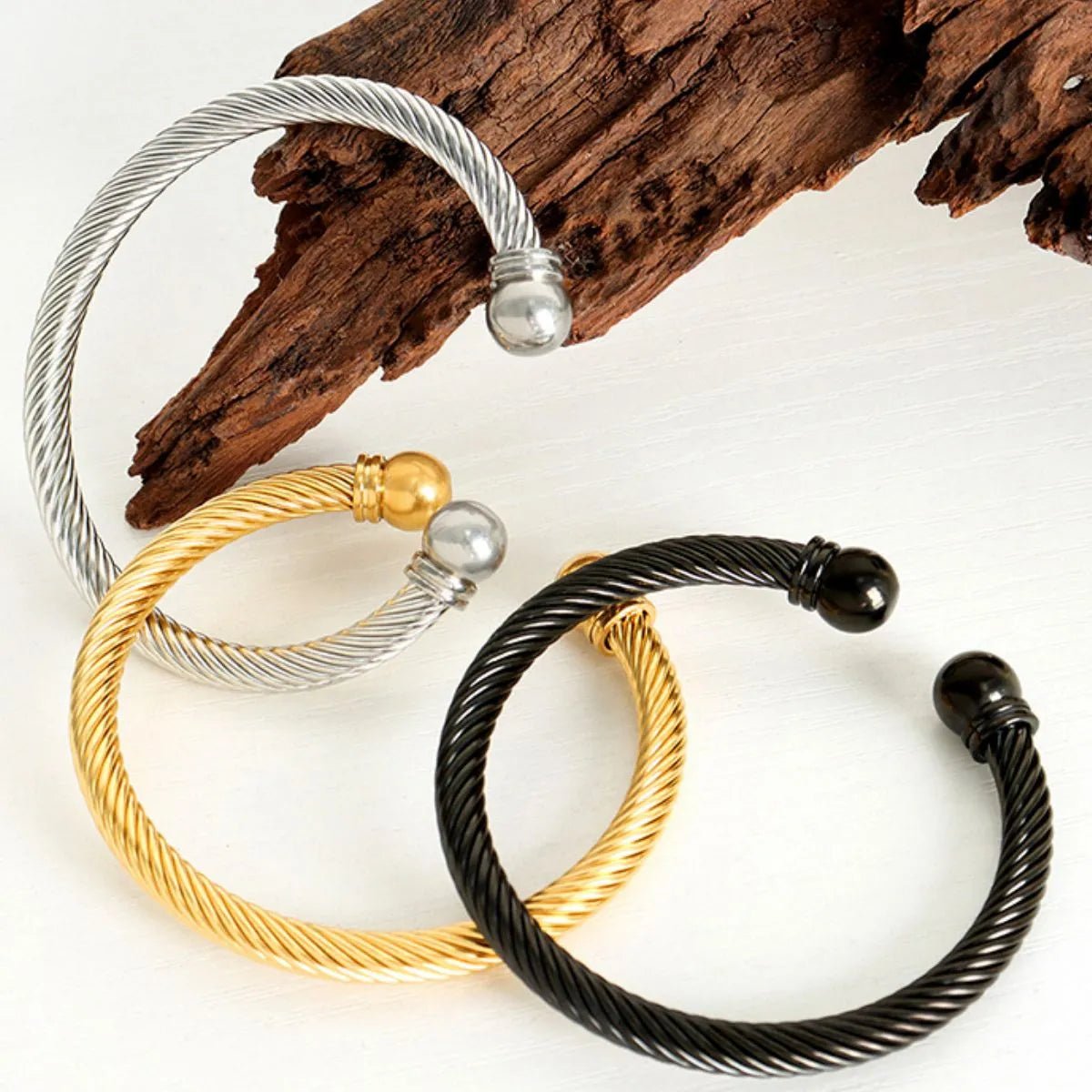 Twisted Cable Cuff Bracelet - 18K Gold Plated - Samuels Jewelers