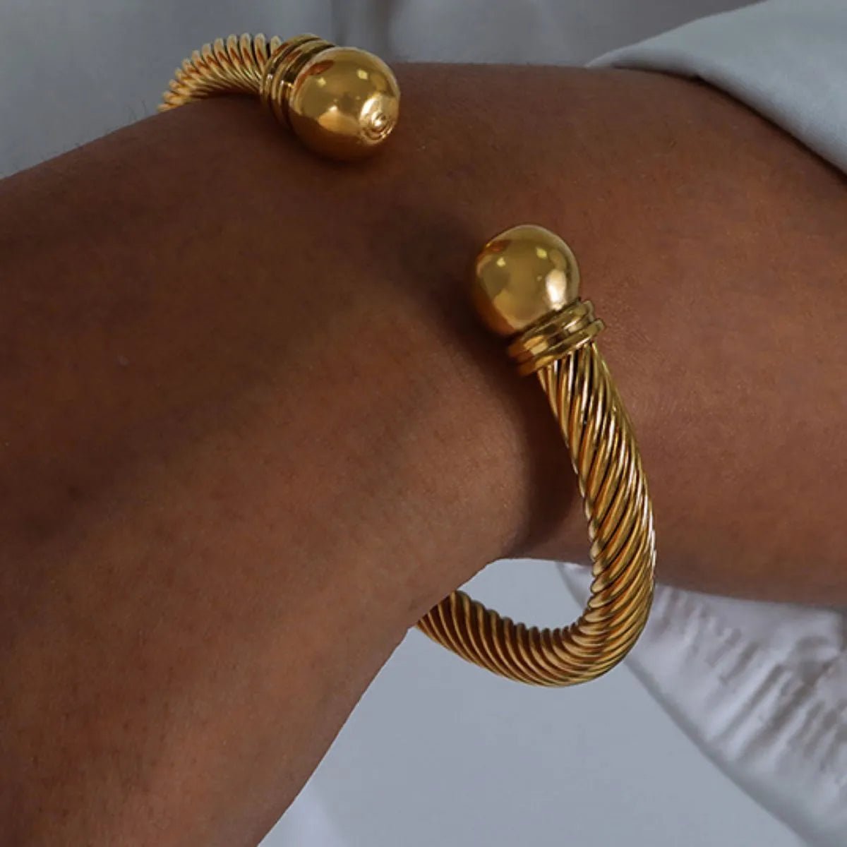 Twisted Cable Cuff Bracelet - 18K Gold Plated - Samuels Jewelers