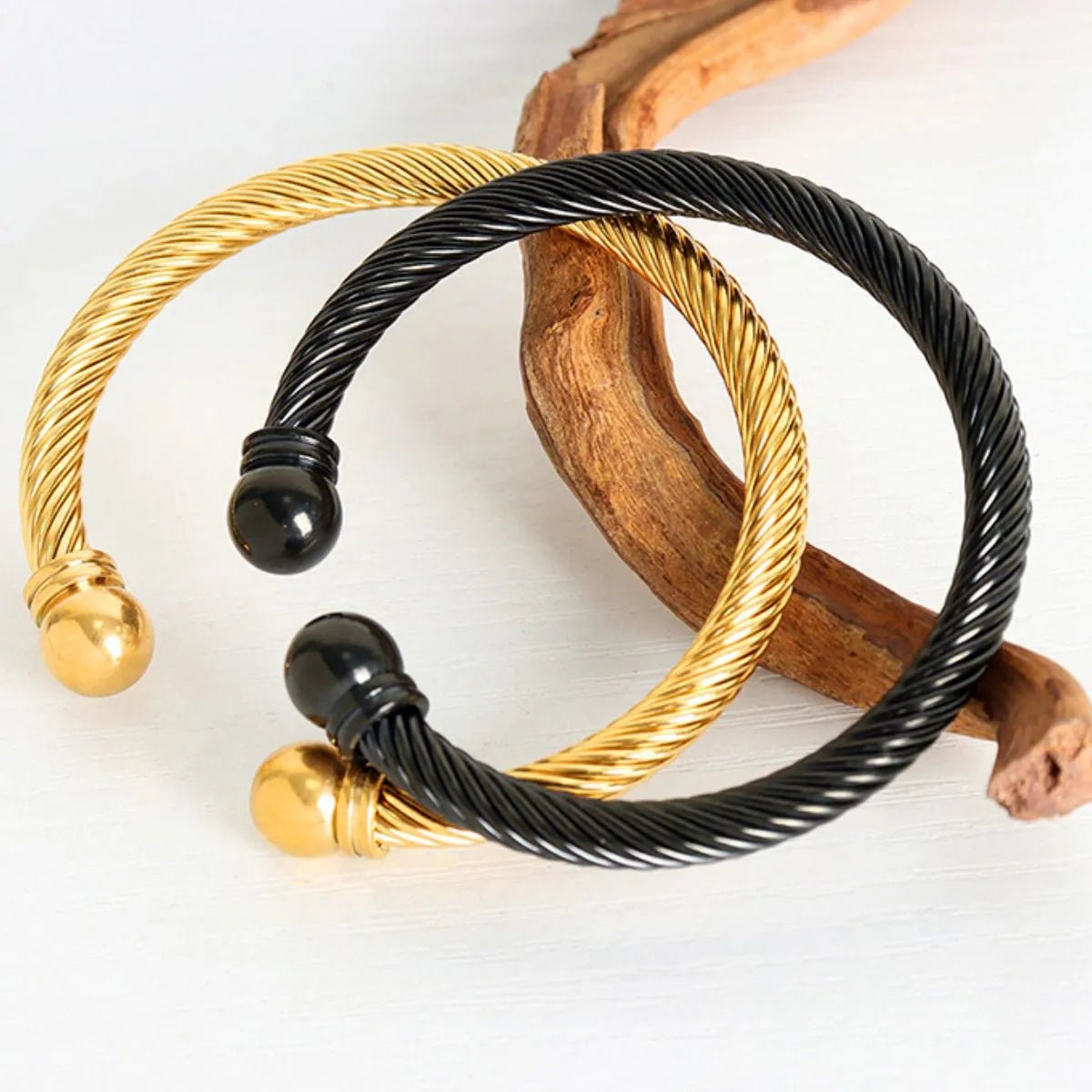 Twisted Cable Cuff Bracelet - 18K Gold Plated - Samuels Jewelers