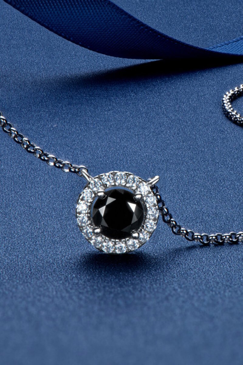 Two - Tone 1 Carat Moissanite Round Pendant Necklace - Samuels Jewelers