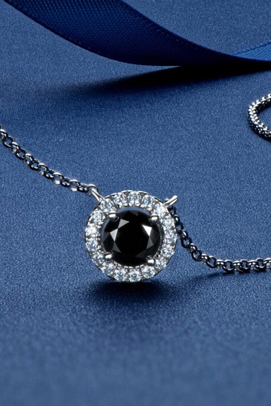 Two - Tone 1 Carat Moissanite Round Pendant Necklace - Samuels Jewelers