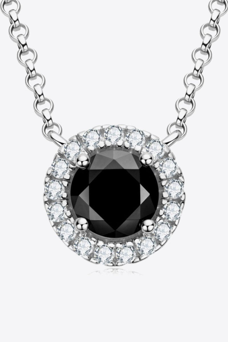 Two - Tone 1 Carat Moissanite Round Pendant Necklace - Samuels Jewelers