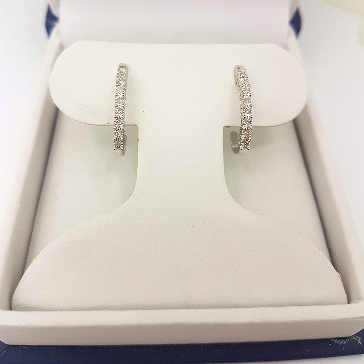 0.15 Carat (ctw) Round White Diamonds Shaped Hoop Earrings 10K/14K/18K Gold 925 Sterling Silver - Samuels Jewelers