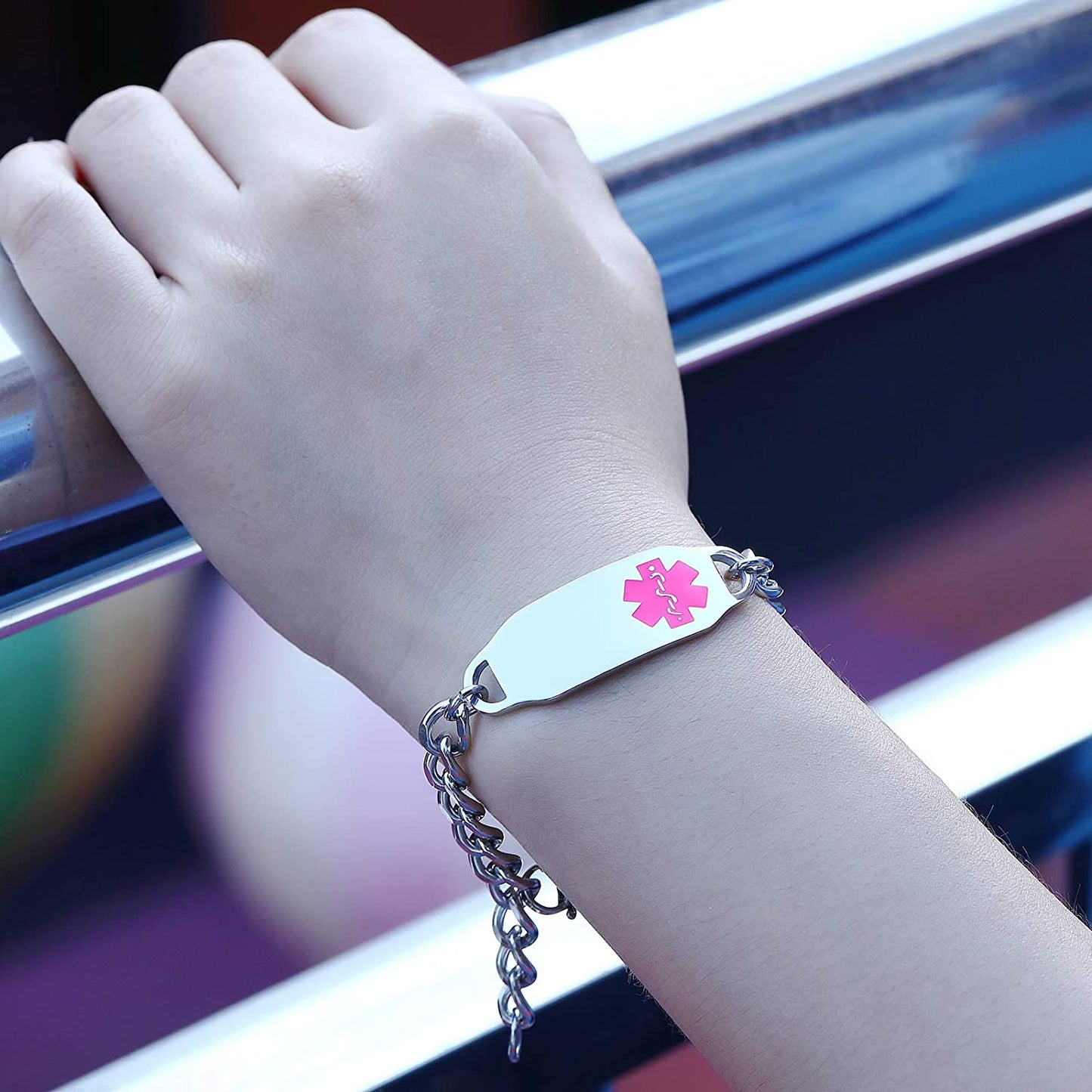 Personalized Customize Medical Alert ID Awareness Bracelet 5.5-8.5 inches ,Free Engraving - Samuels Jewelers