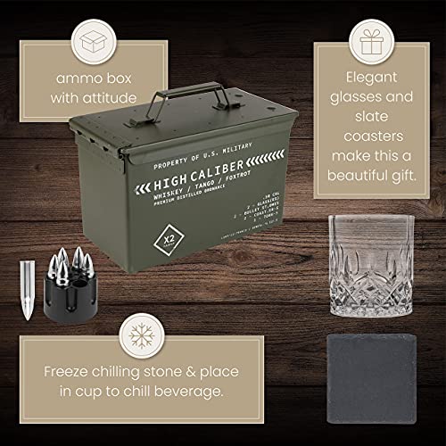 Whiskey Glasses And Stones Set In Unique Tactical Box Display - Samuels Jewelers