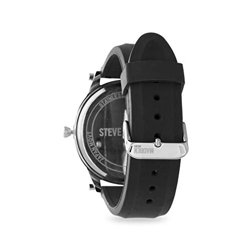 Rhodium Plated and Black Band Watch with Cross Pendant Necklace Jewelry Set - Samuels Jewelers