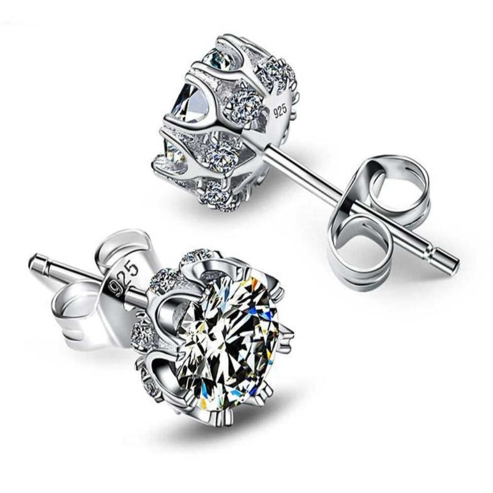 Sterling Silver 925 Zircon Stone White Luxury Daily Wear Silver Earrings - Samuels Jewelers