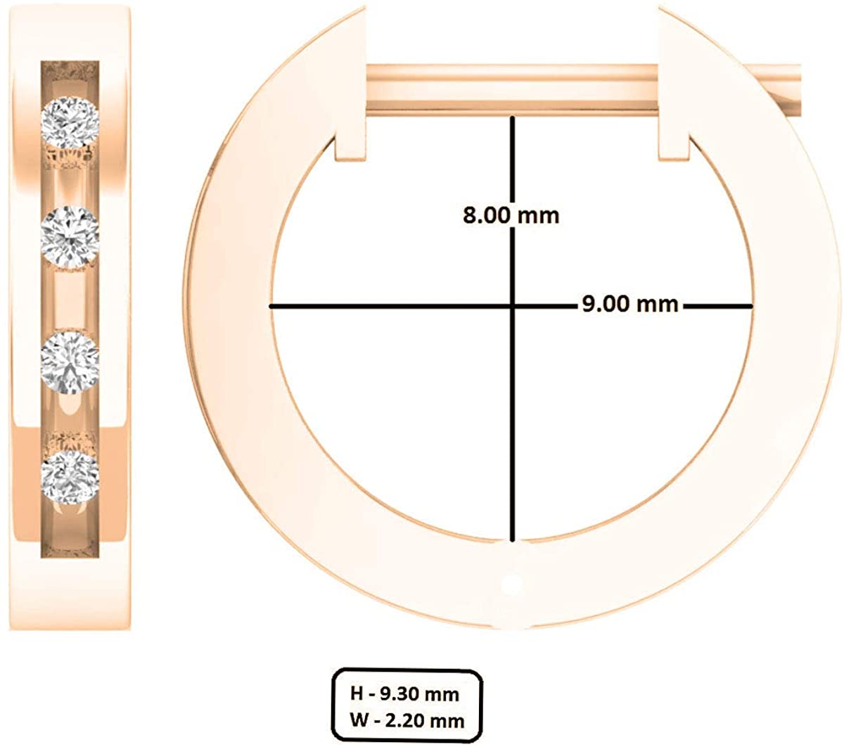 Collection 0.05 Carat (ctw) 14K Gold Round Diamond Hoop Earrings - Samuels Jewelers