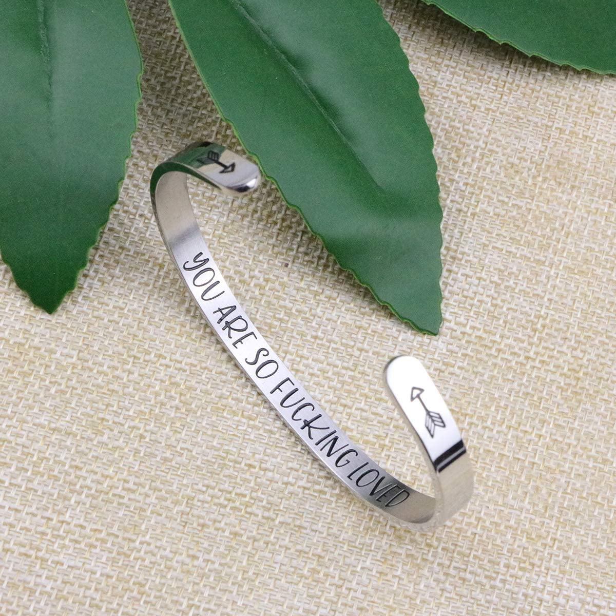 Personalized Engraved Mantra Cuff Bangle Crown Bracelet - Samuels Jewelers