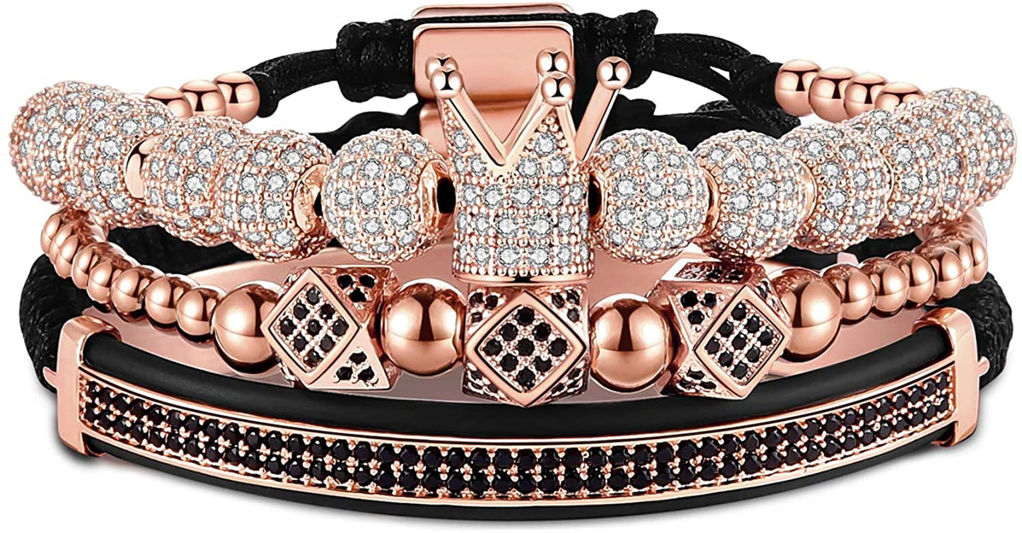 Imperial Crown King Gold Bracelets for Men Luxury Charm Fashion Cuff Bangle Jewelry - Samuels Jewelers