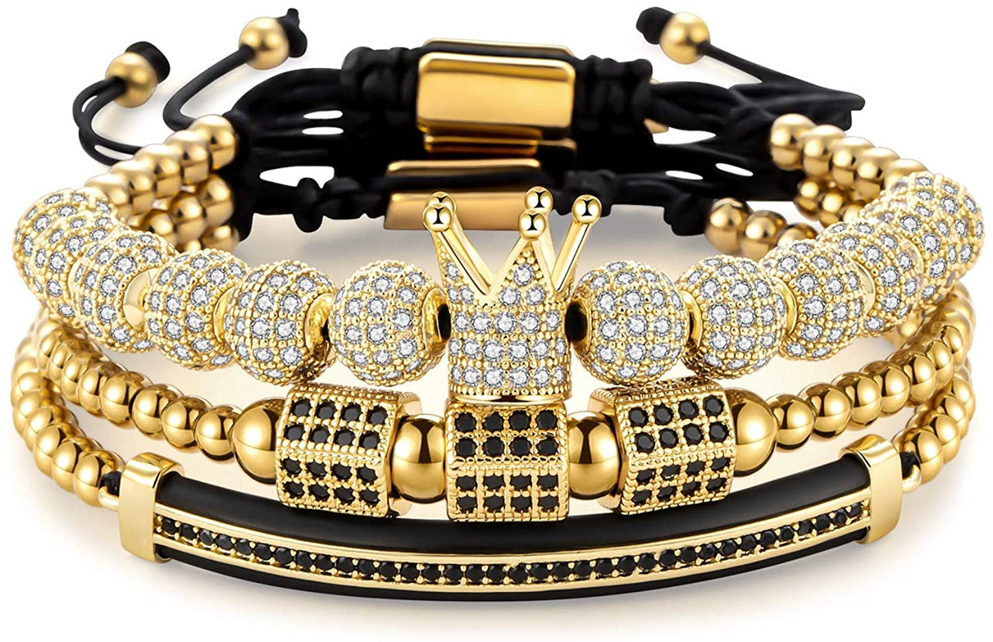 Imperial Crown King Gold Bracelets for Men Luxury Charm Fashion Cuff Bangle Jewelry - Samuels Jewelers